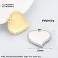 Polished heart pendant in gold and steel finish with decorative wavy dot edges - Style A Heart Pendant (Gold)