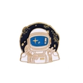 Creative zinc alloy astronaut enamel brooch with starry sky pattern and golden metal edge - Q Version Sitting Astronaut Style (C1856-7)