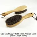 Spazzola per scarpe in legno di faggio con setole di crine, misura 222x60x42mm - Spazzola per abiti in crine di cavallo a manico curvo naturale (A-205)