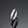 Anello in acciaio inossidabile argento lucido con doppi bordi smussati e finitura lucida - US 6 / 4mm / Argento