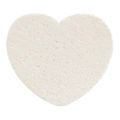Compressed wood pulp facial sponge in heart shape for gentle skin cleansing - White Heart