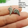 Antik-silberne Flügel-Anhänger, 19x9mm Schmetterlingsflügel für DIY-Schmuckherstellung - 18# Federflügel