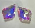 Irregular AB crystal leaf pendant with faceted cut for DIY suncatcher ornaments - 38MM Double-Sided Maple / Rainbow AB
