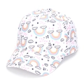White kids' baseball cap with colorful rainbow and star graffiti pattern - 52-54cm / Rainbow