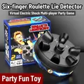 Six-finger electric shock polygraph party game toy in black with retail box - 6-Finger Roulette