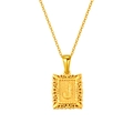 Collier en acier inoxydable plaqué or 18 carats avec pendentif lettre J carré - Lettre J(SP598G-J)