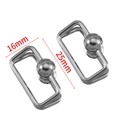 Silver stainless steel 16x25mm body jewelry link connector with ball ends in steel finish - 03 Rectangular Ball Connector - Steel Color