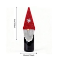 Christmas gnome wine bottle cover in red and grey with size guide 34x12cm - Red Plush Snowflake Gnome Wine Bottle Cover