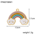 Detailed view of 1.5cm rainbow cloud pendant with colorful enamel and white cloud charms - Rainbow White Cloud FP46076BW1