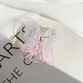 Transparent butterfly hair claw with pink gradient edge and durable metal spring - Gradient Pink Butterfly Claw Clip / Gradient Pink