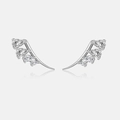Minimalist S925 sterling silver teardrop stud earrings with pear-cut cubic zirconia stones - Platinum