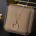 18K rose gold titanium nail pendant necklace with sparkling small diamonds - Nail Style (887) / Rose Gold