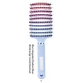 Blue and pink gradient curved hairbrush with boar bristles and heart texture grip - New - Integrated Blue Gradient with Bristles