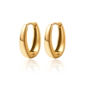 Elegante 18k vergoldete Edelstahl-Ohrringe mit glänzendem Hochglanz-Finish - Gold