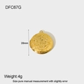 Detailed 28mm round locket pendant with ornate floral engraving in gold finish - Round Gold (DFC67G)