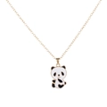 Collana a catena dorata con un simpatico ciondolo a forma di panda in smalto - Stile Panda Arrampicatore (A3315-6)