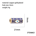 Detailed view of evil eye jewelry bead with size 21x9mm and 4mm hole dimensions - PT0003-Dark Blue Star Eye Spacer