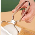 Three-in-one stainless steel vegetable peeler with serrated blade and wire handle - Stainless Steel Silver Straight Edge / Large