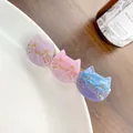 Cat-shaped hair clips in purple and pink glitter acetate with gold accents - 6.5cm / Starry Blue