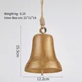Campanaccio rustico in metallo bronzato con corda di canapa, modello 634 per Natale - #634 Diametro 12.2cm