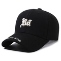 Gorra de béisbol ajustable de algodón negro con bordado 3D blanco de Bd y Dream Club - Ajustable / Negro