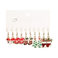 Set de 5 paires de boucles d'oreilles de Noël avec chapeaux et sapins rouges - Styles Cadeau Bonnet de Noël (E0068-1/5 Paires)