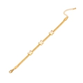 Bracciale a farfalla dorato con catena intrecciata e intarsi in conchiglia rosa - 2# Bracciale Con Farfalla
