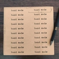 Retro kraft paper handmade stickers with 20 pieces per sheet for gift packaging - Kraft Hand Made Labels / 20pcs