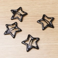 Lot de quatre barrettes à cheveux noires brillantes en forme d'étoile pour filles - Émail noir Unité en vrac