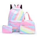 3-piece school set with rainbow gradient backpack, lunch bag and pencil case - Rainbow Gradient Twill (12)