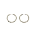 Minimalist silver 18K titanium steel hoop earrings for men and women on white background - 2.0*8mm / Steel