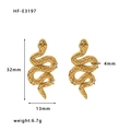 Schlangen-Ohrringe aus 18K vergoldetem Edelstahl Modell HF-E3197 mit 6,7g Gewicht - Schlange Geschwungene Form (HF-E3197)