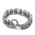 Pulsera de cadena de bicicleta para hombre en acero inoxidable plata estilo punk - Color Acero