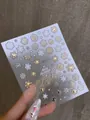 Goldene Weihnachts-Nagelsticker mit Schneeflocken und Sternen für festliches Design - Heißprägen Schneeflocken Aufkleber MO-417