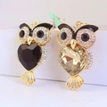 Porte-clés chouette mignon avec cristal en forme de cœur et strass pour clés de voiture - Couleur Aléatoire