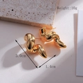 Moderne doppellagige Goldtropfen-Ohrstecker mit minimalistischem, abstraktem Design - Spiralgold