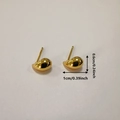 Polished gold hollow teardrop earrings for women in a minimalist stud design - Extra Small Gold (10mm*6mm)