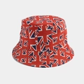 Dettaglio cappello alla pescatora reversibile con stampa bandiera Union Jack in rosso - M (56-58cm) / Design Union Jack (Colore #26)