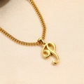 Polished 18K gold letter P pendant necklace with curb chain on champagne fabric - Letter P (Pendant Only)