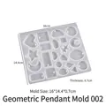 Stampo in silicone traslucido per ciondoli geometrici cuori stelle e forme di puzzle - Ciondolo Geometrico 3077