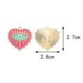 Herzanhänger mit bösem Blick aus Legierung für DIY-Schmuck, Größe 2,7 x 2,8 cm in Rosa - 2.8CM×2.7CM / Rosarot