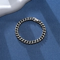 Dettaglio ravvicinato del bracciale vintage punk a catena grumetta con chiusura a scatto - Larghezza 2,0 mm x Lunghezza 20 cm / Color Acciaio