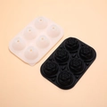 6-Fach Rosen-Eiswürfelform-Set aus schwarzem und weißem Silikon für Whisky-Liebhaber - Schwarz