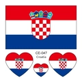 Bandera nacional de Croacia tatuaje temporal adhesivo impermeable deporte brazo. - Croacia
