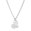 Collier avec pendentif cœur en argent poli et élégante finition en métal texturé - Cœur Charnu Irrégulier (K Blanc 7290)