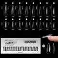Tabella taglie con lunghezze e larghezze per 16 misure di unghie finte soft gel - Stile Occidentale 10 / 256 Pezzi