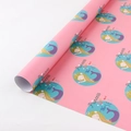 Pink mermaid gift wrapping paper roll with Princess of the Sea design on kraft paper - Pink Mermaid