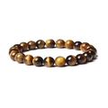 Macro shot of 8mm tiger eye stone beads showing silk luster and chatoyancy effect - Tiger's Eye