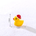Mini Christmas yellow duck figurine with red hat for DIY holiday snow landscape - Christmas Yellow Duck Small