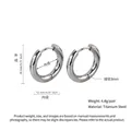 Polished silver titanium steel hoop earrings with 18mm outer diameter for women - 3.0*12mm / Steel